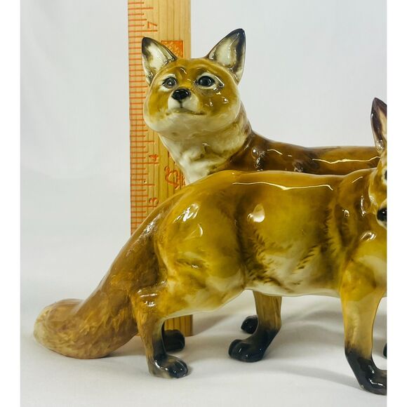 Vintage Hutschenreuther Germany Porcelain Figurine K Tutter Pair Foxes - Picture 12 of 12